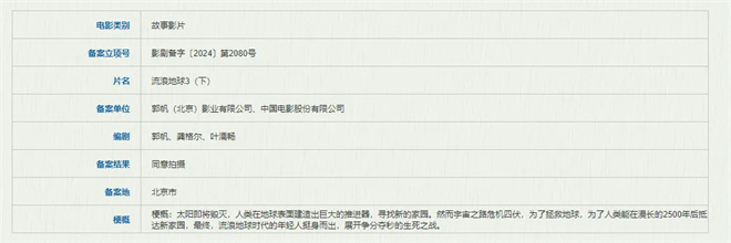 《流浪地球3》《九龙城寨》……721部新片震撼上映! -2