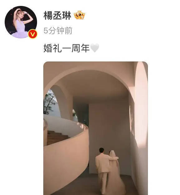 杨丞琳晒《李荣浩》婚纱背影 纪念婚礼一周年 -1