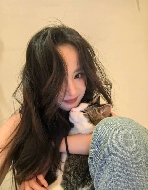 杨幂立夏晒照：与猫咪亲昵瞬间，爱意满满 -1